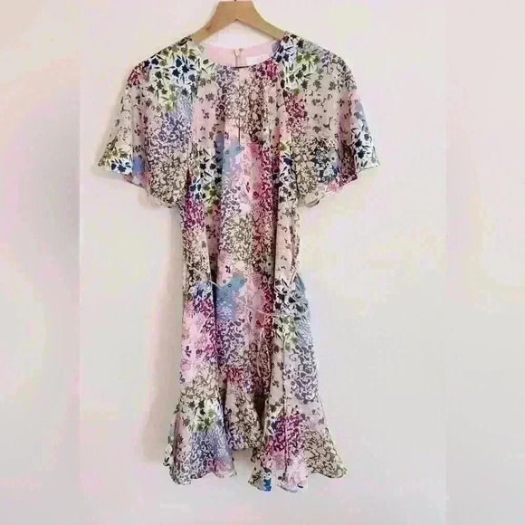 Ted Baker Lalu Urban Printed Fluted Hem Mini Dress  UK Size 1/ US size 4 - Picture 13 of 13